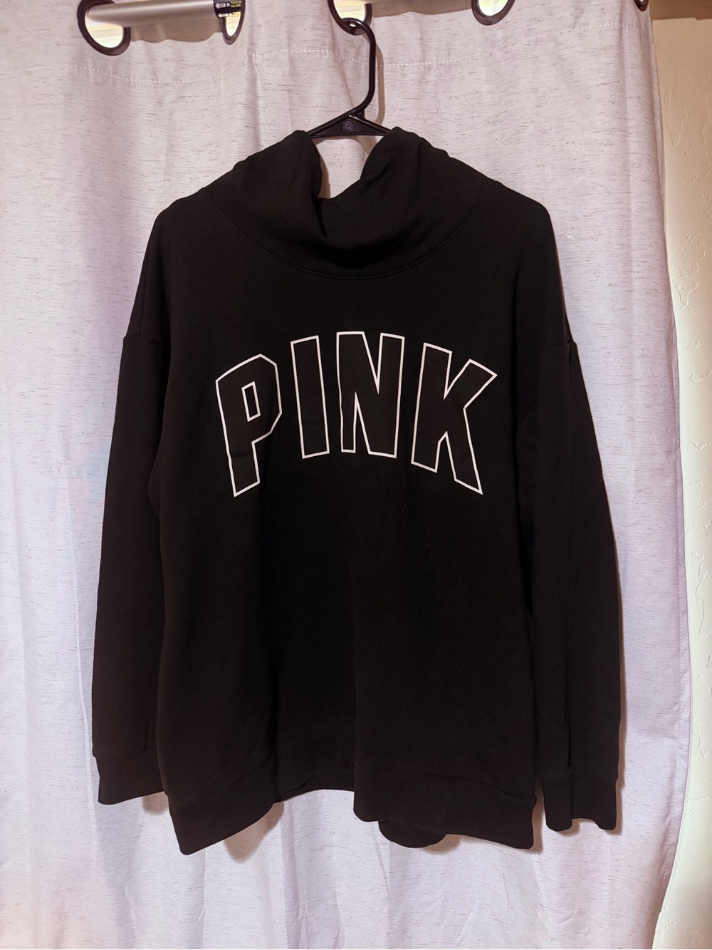 PINK Victoria's Secret Black Cowl Neck Pullover Sweater